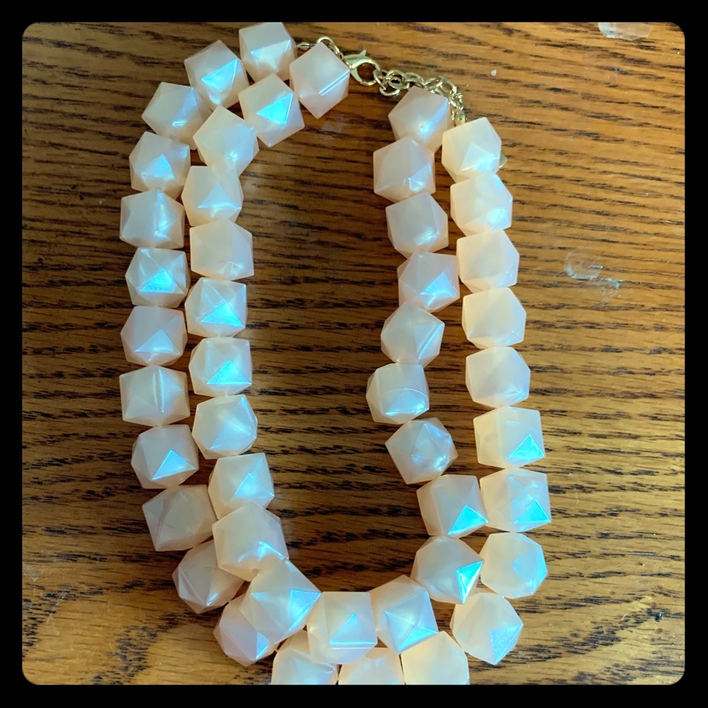 Pretty pink quartz style statement necklace